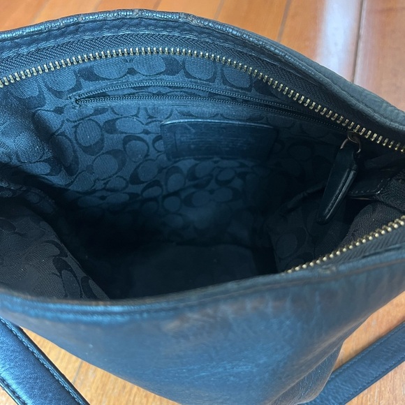 Vintage Coach Bleeker Mini Duffle Bag Legacy Black Pebbled Leather Crossbody - Picture 15 of 15